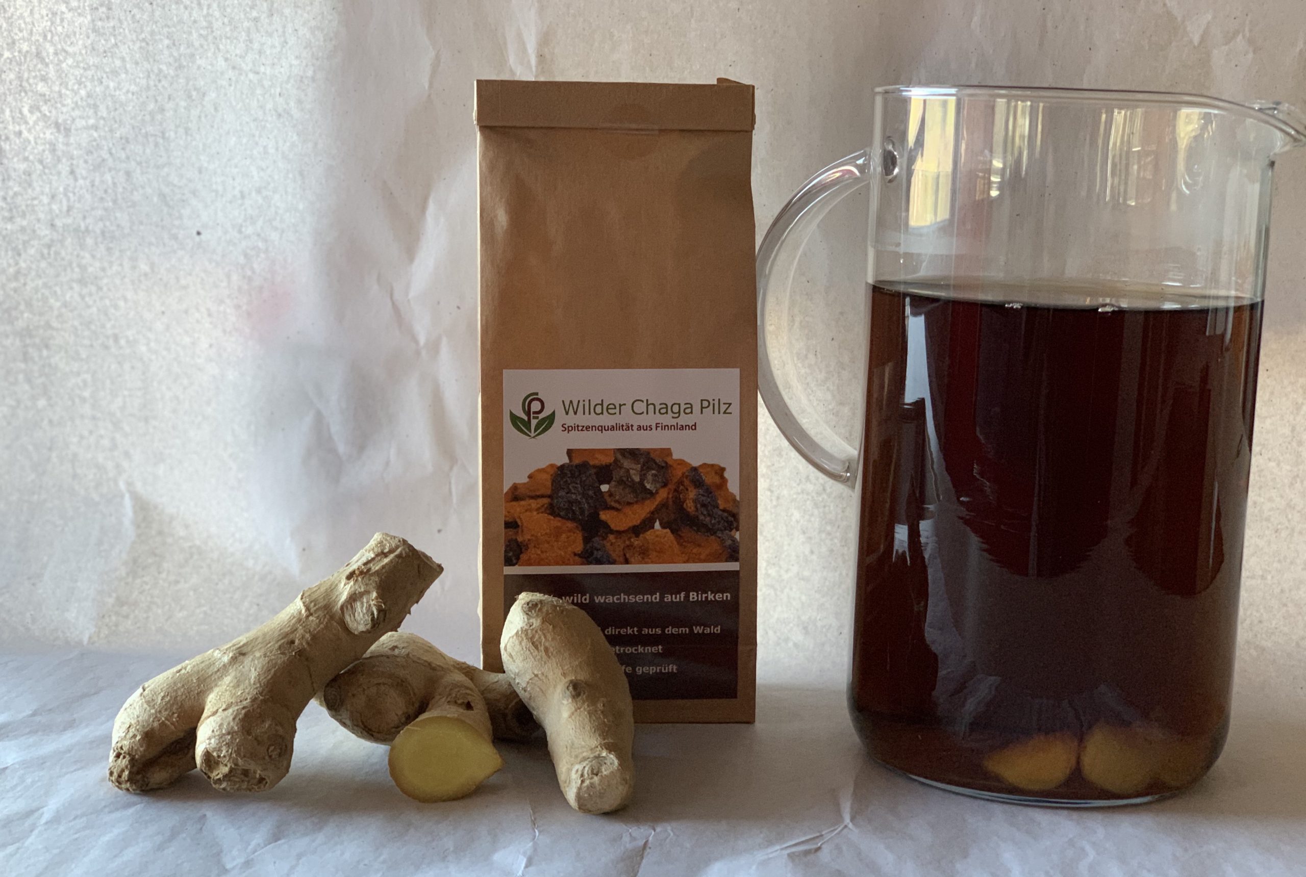 Chagapilz mit Ingwer